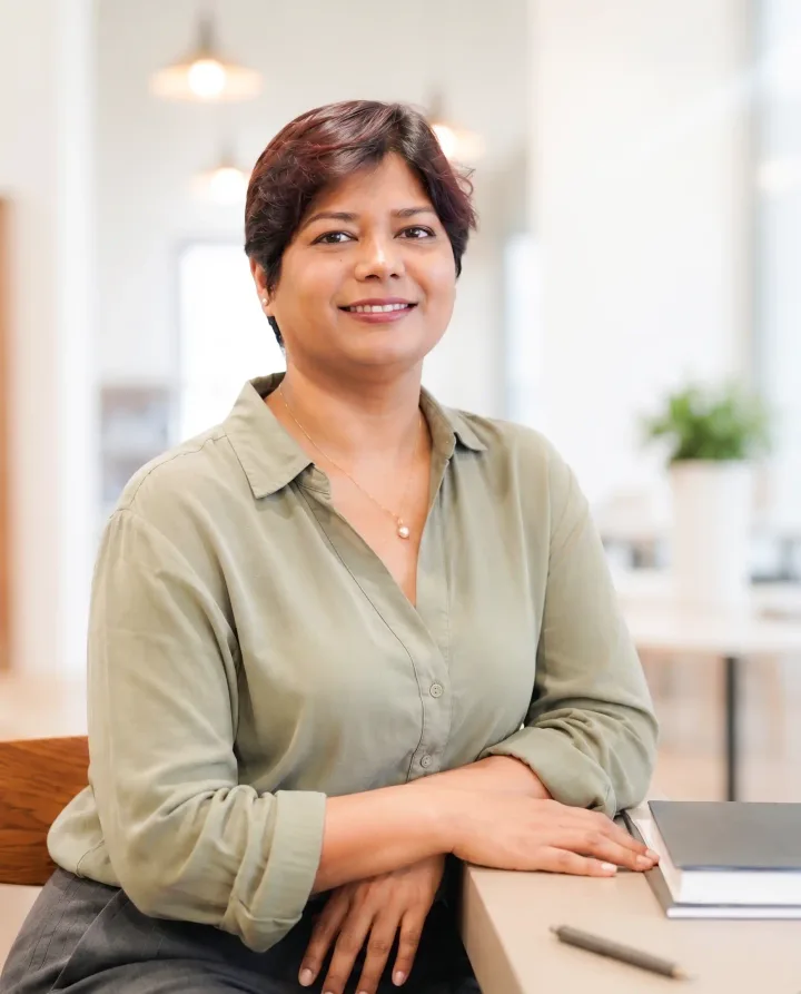 Payal Agrawal, Dubai mortgage advisor, at her office